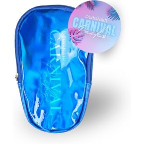 4N1 Carnival Thigh Bag, Leg Harness, Waist Pack, Crossbody Bag - With Adjustable No Slide Elastic Straps in Holographic (Blue) | Debonair Carnival Packs
