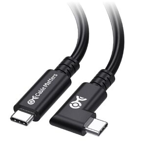 Cable Matters 20Gbps Right Angle USB 4 Cable 9.8ft, Supports 8K Video, 240W Charging, Compatible with Thunderbolt 4 Port, iPhone 16/15 Pro, Apple Vision Pro, iPad Pro, MacBook, XPS, Surface Pro