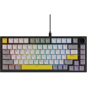 AK820 75% Wired RGB Hot Swap Mechanical Keyboard with Volume Knob - Poron Foam Gasket Mounted - South Facing LED - OME Profile PBT Keycap - Custom Linear Switch