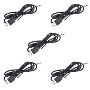 5Pcs 3.2Ft 28AWG USB 2.0 Male 4Pin Pigtail Cable, 5V 1A USB Type A 4 Core Bare Wire Open End Extension Cable for DIY Repair Cable