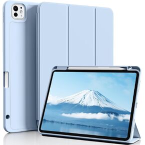 Case for iPad Pro 11 Inch (5th Generation) 2024 with Pencil Holder, Smart iPad Case with Soft Smooth TPU Back, Durable Protection, Supports 2nd Gen Pencil Charging, Auto Wake/Sleep, Purple