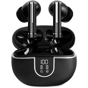 Wireless Headphones: BX35 Bluetooth Earbuds with Noise Isolation, mic, and Hi-Fi Sound - 60H Playback LED Power Display - Compatible with Apple, Android, and More