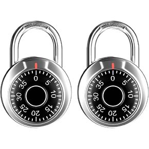 Locker Lock with Long Shackle, Combination Lock, Black Dial, Each Lock with Different Code, Keyless Padlock, Great for School, Employee, Gym&Sports Locker, Case, Toolbox, Fence, etc, Pack of 2