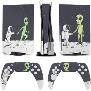 Astronaut in Space Alien 5 Skin Controller Accessories Cover Skins Anime Vinyl Cover Sticker Full Set for 5 Disc Edition
