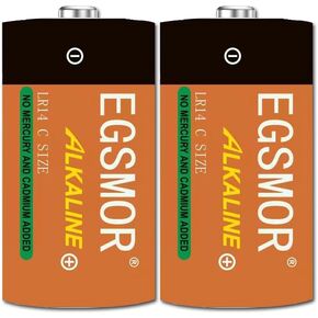 1.5V C Cell High-Performance All-Purpose LR14 Alkaline Batteries, 5-Year Shelf Life,for Household,Office Devices and Business (2 Count)