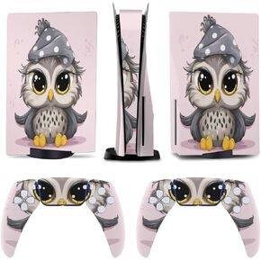 Cute Cartoon Girl Owl for Model 5 Skin Accessories Cover Skins Anime Vinyl Cover Sticker Full Set for Model5 Disc Edition