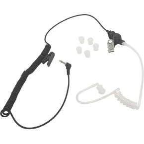 Listen Only Earpiece 3.5mm Police Law Enforcement Radio Headset 3.5 mm 1 Pin Ear Piece Short Cord Black Receiver Tubeless Earphone Headphone for Motorola APX 6000 4000 Speaker Mic