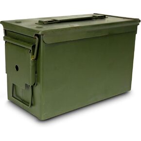 Military Outdoor Clothing U.S. G.I. M2A1 50 Cal Ammo Can Organizer (OD Green) - Watertight Metal Ammo Storage Box w/Hinged Lid & Secure Latch – Ideal Ammo Can Surplus, Used