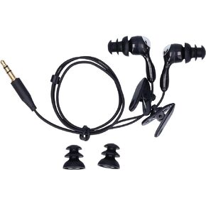 Goshyda Waterproof Sport Short Cord Headphones for Swimming and Underwater Activities, in Ear, Noise Cancelling Earbuds for MP3 Players (Black)