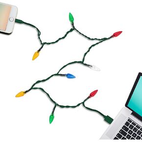 DCI Multicolor Christmas LED Lights, Glow in the Dark, USB and Charging Cable, 46 inch, Compatible with iPhone 5, 6, 7