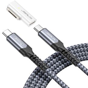 JSAUX 140W USB C to Magnetic 3 Adapter+240W USB C to USB C Cable 6.6ft, Compatible with MacBook Air 2023/2022 (M2), MacBook Pro 2023 (M3, M2, 14-16 inch), MacBook Pro 2021 (M1, 14-16 inch)