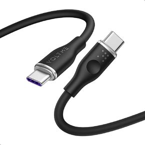 VOLTME 100W Double USB C Cable, USB 2.0 E-Marker Type C Cable, 6ft Charging Cable for MacBook Pro, iPad Pro, iPad Air 4/5, iPhone 14 Pro Max, Galaxy S21, Pixel, Switch(White)
