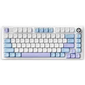 Hi75 Mechnical Keyboard, 75% Wired Gaming Keyboard with Knob, Custom Creamy Keyboards with Hot Swappable Programmable RGB Keyboard Support Macro Backlit for Tablet Mac PC Xbox - Nimbus Switch