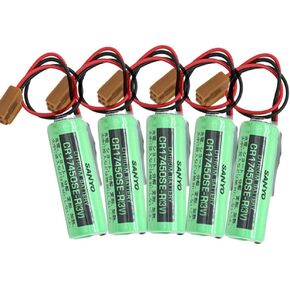 WELLVEUS 5PCS 3V CR17450SE-R / A98L-0031-0012 2500mah PLC Battery for FANUC with Plug