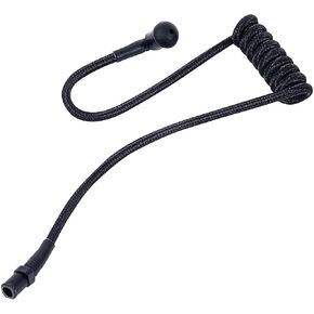 Braided Knitted Woven Fabric Fiber Coil Tube Replacement for Walkie Talkie Radio Acoustic Earpiece Headset (Pure Black Wired)