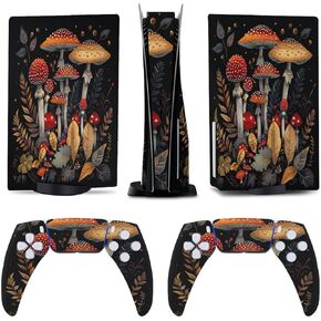 Mushrooms Plants for Model 5 Skin Accessories Cover Skins Anime Vinyl Cover Sticker Full Set for Model5 Disc Edition