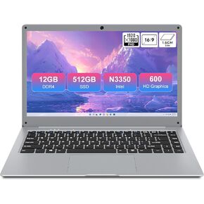 كمبيوتر محمول Jumper مقاس 14 بوصة، 12 جيجابايت DDR4 512 جيجابايت SSD، بطاقة TF سعة 256 جيجابايت قابلة للتوسيع، Celeron N3350، كمبيوتر محمول بشاشة FHD 1080P، بطارية 35.52WH، 2 مكبرات صوت، 2.4G+5G WiFi، أجهزة كمبيوتر محمولة للأعمال. in Kuwait