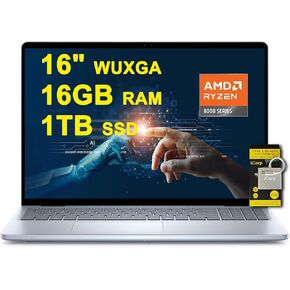 DELL Inspiron 16 5645 Business AI PC Laptop 16" WUXGA Anti-Glare Comfortview Plus AMD Octa-core Ryzen 7 8840U (Beats i7-1355U) 32GB RAM 1TB SSD USB-C FHD Camera Win11 w/ICP Accessory