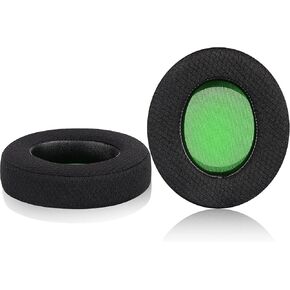Kraken V2 PRO Earpads, Replacement Mesh Fabric & Memory Foam Ear Cushion Kit Pad Cover for Razer Kraken V2 PRO Headphone ONLY - Oval (Black&Green)