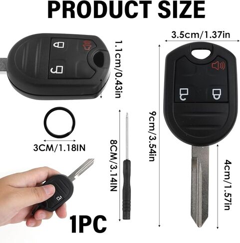 3 أزرار مفتاح التحكم عن بعد للدخول بدون مفتاح يناسب CWTWB1U793/OUC6000022، متوافق مع Ford F-150 2004-2014 F-250 F-350 2004-2016 F-450 Flex 2009-2017 Explorer 2001-2015 in Kuwait