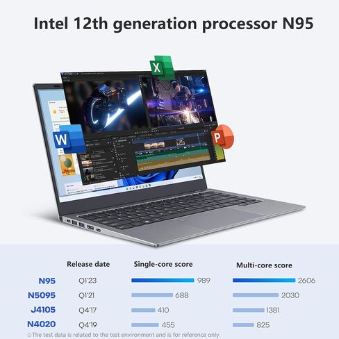 أجهزة الكمبيوتر المحمولة 12th N95 4C 4T Max 3.4Ghz 12GB LPDDR5 4800MHz 512GB NVNE SSD 15.6 بوصة Full HD IPS/HDMI/WIFI 5/BT-5.0/وظيفة كاملة TYPE-C PD/USB 3.2/مصادقة بصمات الأصابع/كاميرا مدمجة in Saudi Arabia