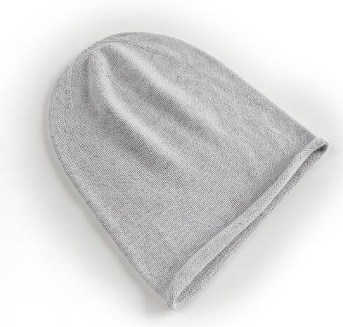 Cashmere Wool Blend Slouchy Roll-Edge Beanie Hat for Women & Men, Winter Warm Soft Unisex Skull Cap Hat in Kuwait