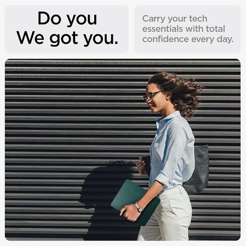 حافظة Spigen Urban Fit مصممة لجهاز iPad Air 11 بوصة M2 (2024)، حافظة الجيل الخامس/الرابع مقاس 10.9 بوصة (2022/2020) مع حامل أقلام - أخضر منتصف الليل in Kuwait
