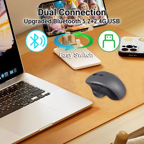 Wireless Bluetooth Mouse, Ergonomic Design, Soundless, Portable in Saudi Arabia