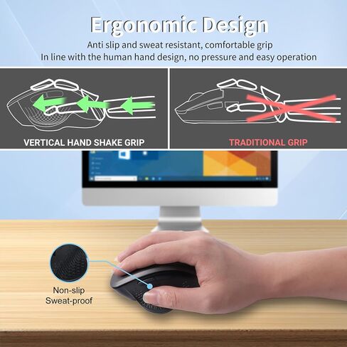 Wireless Bluetooth Mouse, Ergonomic Design, Soundless, Portable in Saudi Arabia