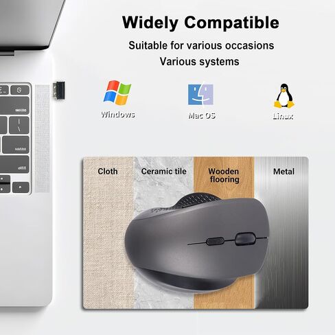 Wireless Bluetooth Mouse, Ergonomic Design, Soundless, Portable in Saudi Arabia
