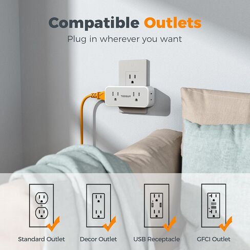 شاحن حائط USB C، موسع منفذ محول قابس USB، محور USB TESSAN 3 (منفذ USB C واحد)، محطة شحن متعددة للسفر، المنزل، المكتب، أساسيات السكن البحري in Kuwait