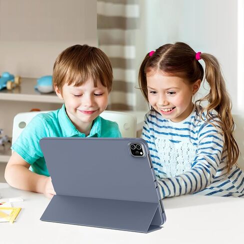 Case for iPad Pro 11 Inch (M4) 2024 (5th Gen), Trifold Slim Stand Protective Cover with Soft TPU Back, Supports Pencil Pro and Pencil(USB-C), Auto Wake/Sleep (Black) in Kuwait