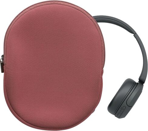 kwmobile Cover Compatible with Sony WH-CH520 / WH-CH510 Case - Neoprene Headset Cover - Pouch w/Zipper - Dark Rose in Saudi Arabia