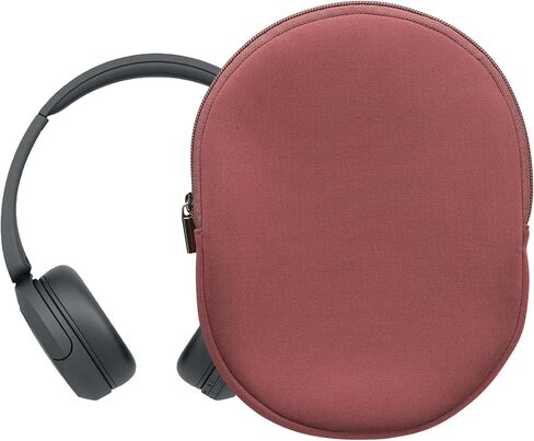 kwmobile Cover Compatible with Sony WH-CH520 / WH-CH510 Case - Neoprene Headset Cover - Pouch w/Zipper - Dark Rose in Saudi Arabia