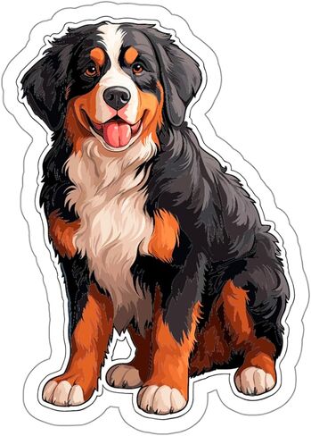 Bernese Mountain Dog Sticker Decal Vinyl Small Waterproof for Water Bottle Mug Passport Book Scrapbook Notebook Laptop Tumbler Skateboard Computer Phone Size Funny Gift Car Stickers ID44990 in Saudi Arabia
