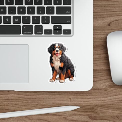 Bernese Mountain Dog Sticker Decal Vinyl Small Waterproof for Water Bottle Mug Passport Book Scrapbook Notebook Laptop Tumbler Skateboard Computer Phone Size Funny Gift Car Stickers ID44990 in Saudi Arabia
