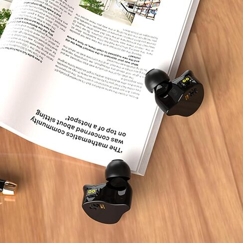 CCZ Coffee Bean Musician Headphones Wired, Keephifi 10mm Dual Magnetic Circuit DD in Ear Monitor,Noise Cancelling Earbuds Detachable Cable Headset, in Ear for Singers Drummers Church (Black with mic) in Saudi Arabia