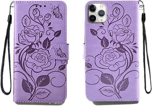 for iPhone 11 Pro Embossing Wallet Case Kickstand Magnetic Flip Cover Credit Cards Slot with Stand for PU Leather Shockproof Flip Magnetic Case for iPhone 11 Pro Cover (Red) in Saudi Arabia