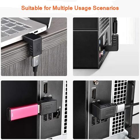 محول USB 90 درجة من Herfair (عبوة من قطعتين) USB 3.0 ذكر إلى أنثى موسع عمودي لأعلى ولأسفل، موصل USB كومبو للكمبيوتر الشخصي، والكمبيوتر المحمول، والشاحن، والكمبيوتر، والمزيد (النمط A) in Kuwait