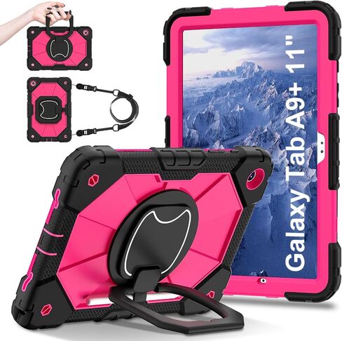 Case for Samsung Galaxy Tab A9 Plus 11 inch 2023,SM-X210/216/218 Case with Screen Protector,Kids Shockproof Galaxy Tab A9 Plus Cover with Pencil Holder,Hand/Shoulder Strap Purple in Saudi Arabia