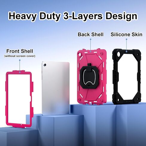 Case for Samsung Galaxy Tab A9 Plus 11 inch 2023,SM-X210/216/218 Case with Screen Protector,Kids Shockproof Galaxy Tab A9 Plus Cover with Pencil Holder,Hand/Shoulder Strap Purple in Saudi Arabia