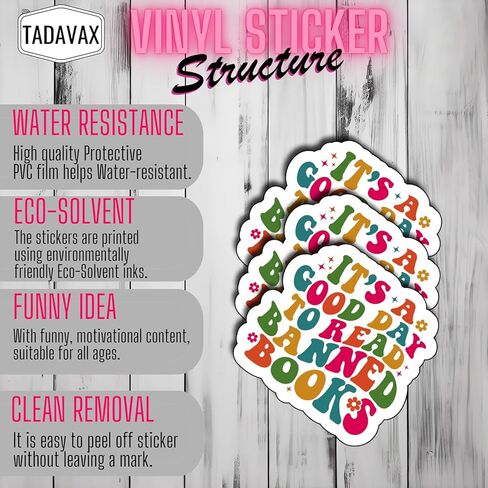 (3 قطع) ملصق إنه يوم جيد لقراءة الكتب المحظورة، ملصقات Kindle، ملصقات القراءة، ملصقات فينيل مساعد الماء Bookish لأجهزة الكمبيوتر المحمول، والهاتف، وزجاجات المياه، وهدايا ملصقات Kindle لمحبي الكتب 3" in Kuwait