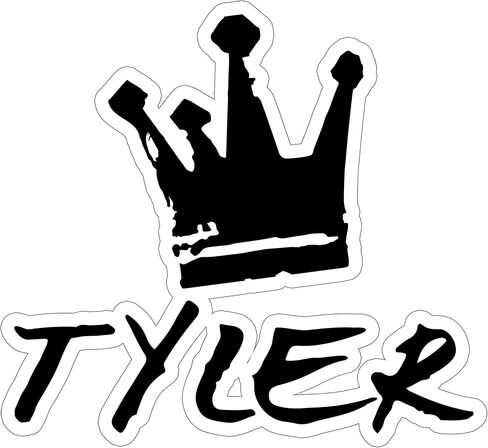 Tyler Name Sticker Decal Vinyl Small Waterproof for Water Bottle Mug Passport Book Scrapbook Notebook Laptop Tumbler Skateboard Computer Phone Size Funny Gift Car Stickers ID44990 in Saudi Arabia