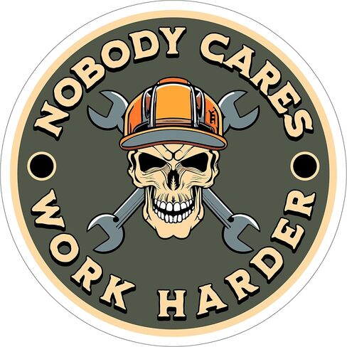 Nobody Cares Work Harder Sticker Decal Vinyl Small Waterproof for Water Bottle Mug Passport Book Scrapbook Notebook Laptop Tumbler Skateboard Computer Phone Size Funny Gift Car Stickers ID44990 in Saudi Arabia