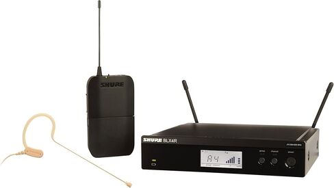 Shure BLX14R/MX53 UHF Wireless Microphone System - Perfect for Broadcast, Church, Presentations - 14-Hour Battery Life, 300 ft Range | MX153 Headset Mic, Single Channel Rack Mount Receiver | H8 Band in Saudi Arabia