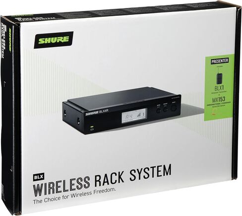 Shure BLX14R/MX53 UHF Wireless Microphone System - Perfect for Broadcast, Church, Presentations - 14-Hour Battery Life, 300 ft Range | MX153 Headset Mic, Single Channel Rack Mount Receiver | H8 Band in Saudi Arabia
