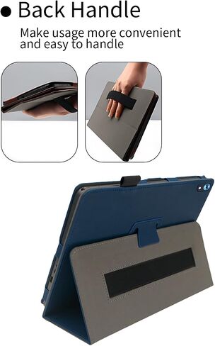حافظة لجهاز Jeazans Android Tablet 10.1 بوصة Android 13.0 2024 نسخة مطورة، غطاء حامل قابل للطي من الجلد الفاخر مع حزام يد للكمبيوتر اللوحي، بني. in Saudi Arabia
