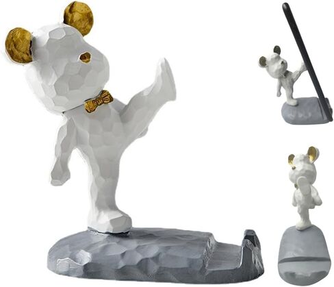 HoneyBear Resin Artistic Phone Stand Charming for Boys and Girls, Dorm Room Essential, Universally Compatible with iPhone, iPad, and More Phones (Green Kicking) in Saudi Arabia