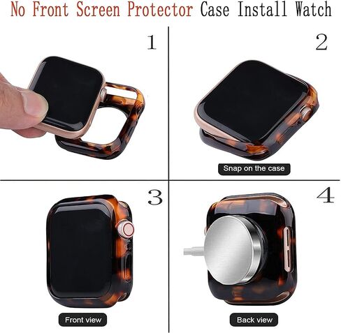 Band with Case Compatible with Apple Watch 45mm 44mm 42mm 41mm 40mm 38mm,Women Men Fashion Resin Strap Bumper for iWatch Series 9/8/7/SE/6/5/4,Series 3/2/1 in Saudi Arabia