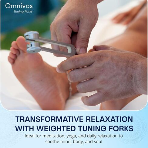 Low Om 68.05 hz Weighted Tuning Fork for Healing by Omnivos Earth Frequency for Relaxation, Meditation and Reducing Stress, Machined not Molded and Made in the USA in Kuwait